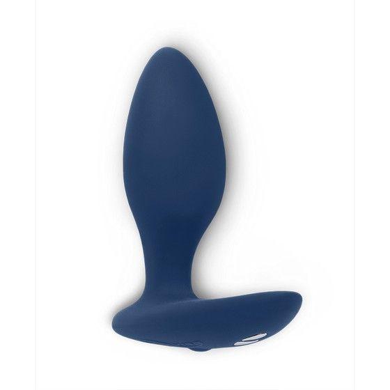 Синяя анальная пробка для ношения Ditto с вибрацией и пультом ДУ - 8,8 см. от Intimcat