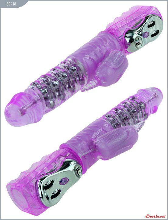 Фиолетовый виброкомпьютер с металлическими шариками - 26 см. - Термопластичная резина (TPR)