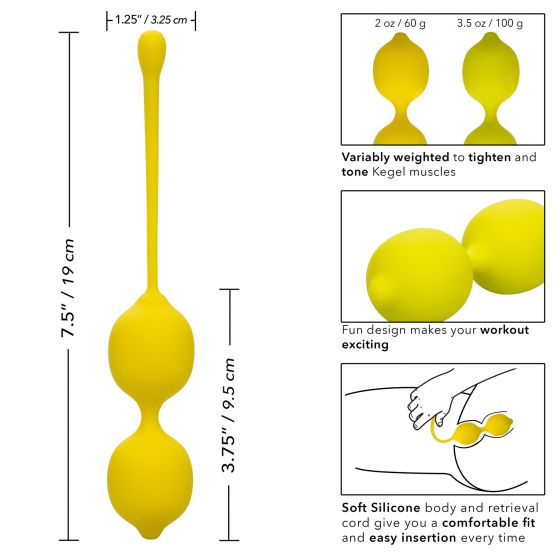 Набор вагинальных шариков-лимонов Kegel Training Set Lemon - фото 6