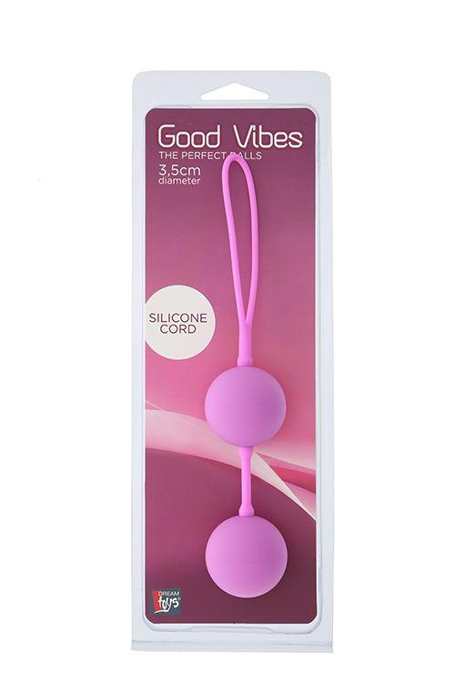Розовые вагинальные шарики на силиконовой связке GOOD VIBES THE PERFECT BALLS PINK - ABS-пластик, силикон