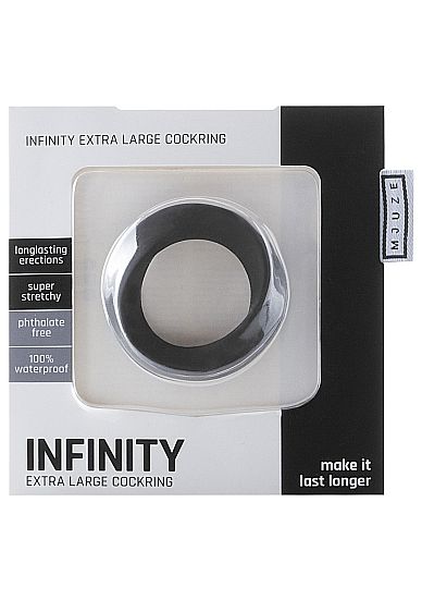 Чёрное эрекционное кольцо Infinity XL Cockring - силикон