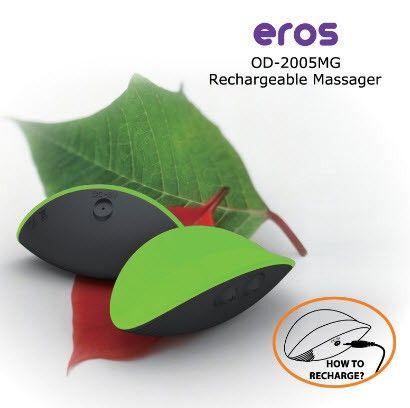 Зелёный вибромассажер Eros для стимуляции эрогенных зон - силикон