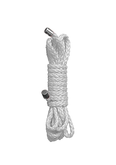 Белая нейлоновая веревка для бандажа Kinbaku Mini - 1,5 м.