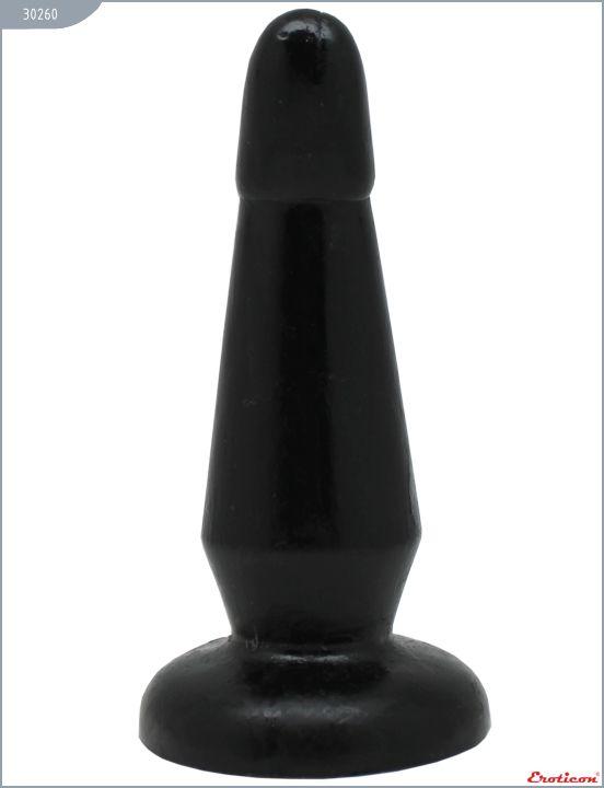 Чёрная анальная пробка с загнутым кончиком - 13 см. от Intimcat