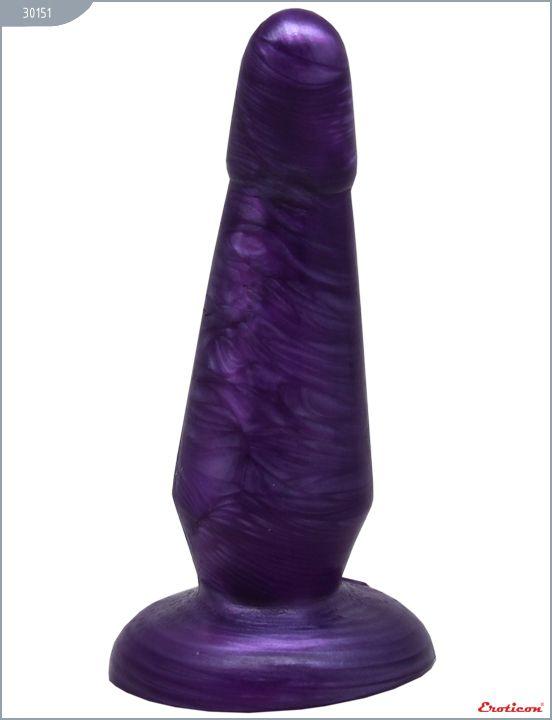 Фиолетовая нелевая изогнутая анальная пробка - 13 см. - гель