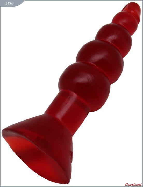 Красная гелевая анальная ёлочка - 17 см. от Intimcat