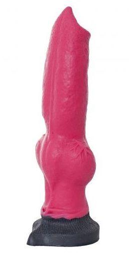 Розовый фаллоимитатор собаки  Акита  - 25 см. - силикон