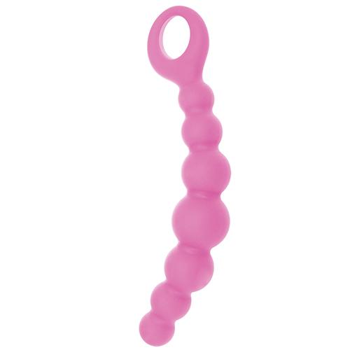 Розовая анальная цепочка CATERPILL-ASS SILICONE PINK - 19,5 см. - силикон