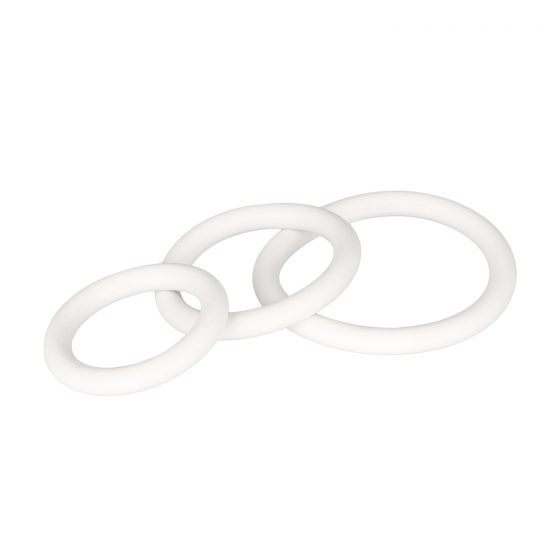 Набор из 3 белых эрекционных колец White Rubber Ring Set - резина