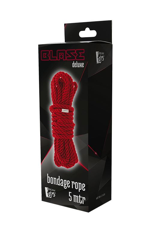 Красная веревка для шибари DELUXE BONDAGE ROPE - 5 м. - нейлон