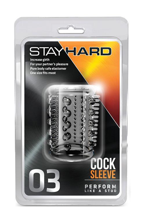 Прозрачная насадка с шипами и шишечками STAY HARD COCK SLEEVE 03 CLEAR - силикон