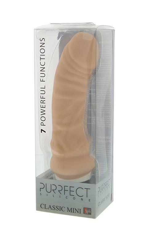 Вибратор-реалистик с богатым рельефом PURRFECT SILICONE CLASSIC MINI - 16 см. - силикон