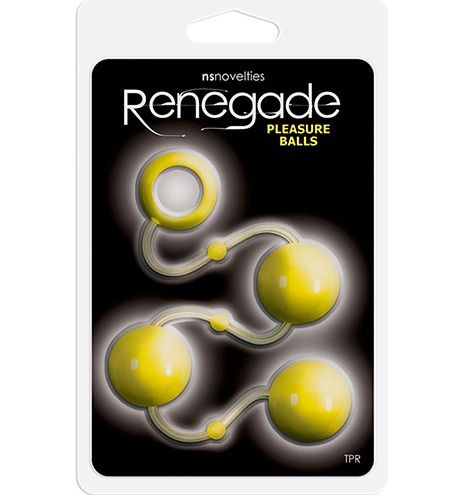 Желтые анальные шарики Renegade Pleasure Balls - термопластичная резина (TPR)