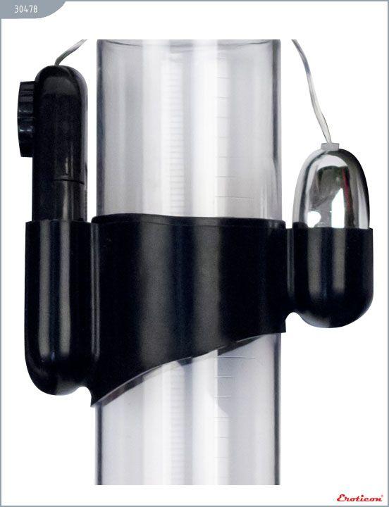 Мини-вибратор на эластичном держателе для мужских помп Eroticon - анодированный пластик (ABS)