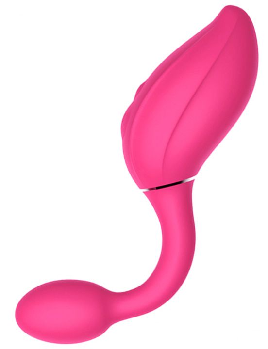 Розовый расширяющийся вибратор Gina - 19,4 см. - анодированный пластик, силикон