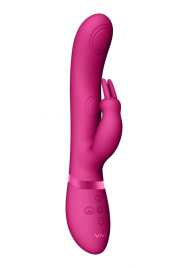 Розовый вибромассажер May Pulse-Wave   C-spot   G-Spot Rabbit - 22 см.