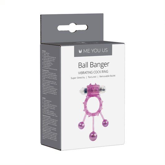 Фиолетовое эрекционное виброкольцо Ball Banger Cock - термопластичный эластомер (TPE)