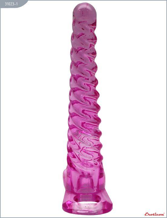 Розовый анальный конус со спиралевидным рельефом - 16 см. - Термопластичная резина (TPR)