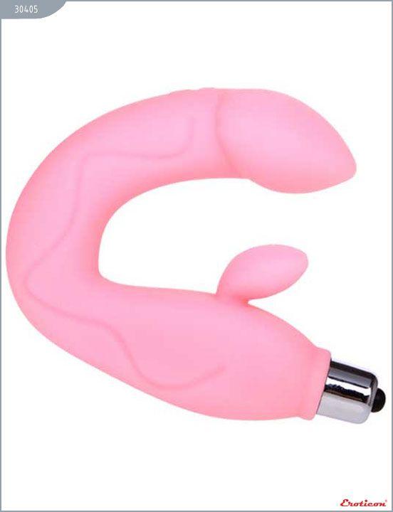 Розовый вибратор Magic Dream для массажа точки G и клитора - силикон