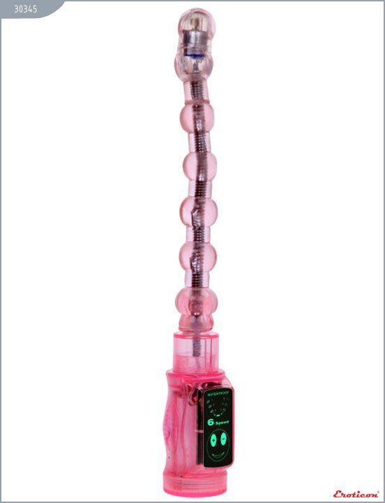 Розовый гнущийся анальный вибратор - 27 см. от Intimcat
