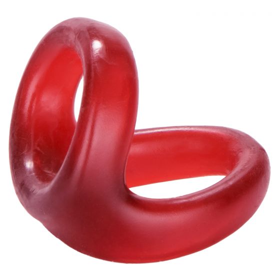 Красное эрекционное кольцо с подхватом COLT Snug Tugger - термопластичная резина (TPR)