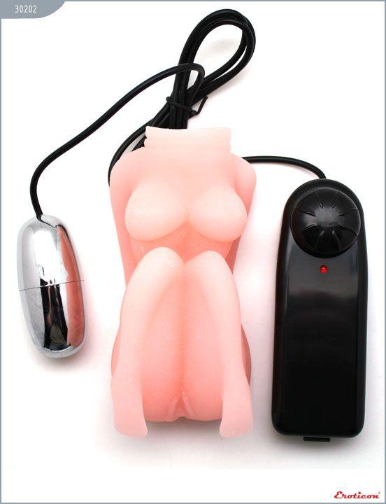 Мастурбатор из ультраскин в форме женского торса с вибрацией - Ultraskin