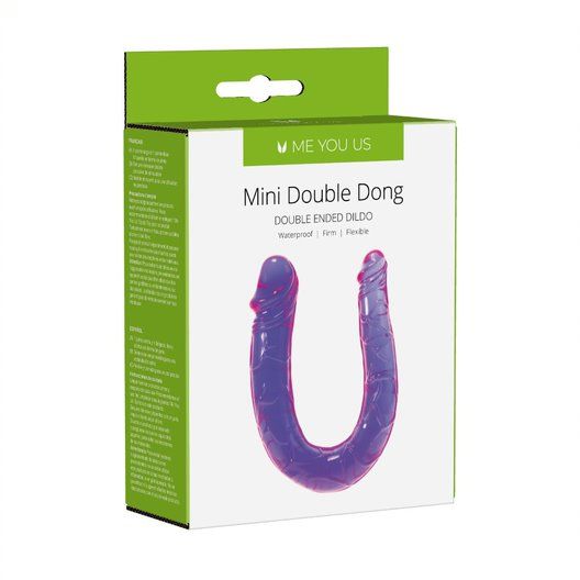 Фиолетовый U-образный фаллоимитатор Mini Double Dong - 30 см. - поливинилхлорид (ПВХ, PVC)
