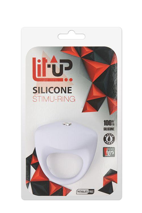 Белое эрекционное кольцо LIT-UP SILICONE STIMU RING 8 - силикон