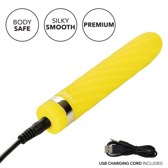 Желтая перезаряжаемая вибропуля Slay #SeduceMe - 12 см. - фото 5