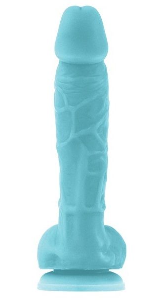 Голубой фаллоимитатор, светящийся в темноте, Firefly 5  Pleasures Dildo - 17 см.