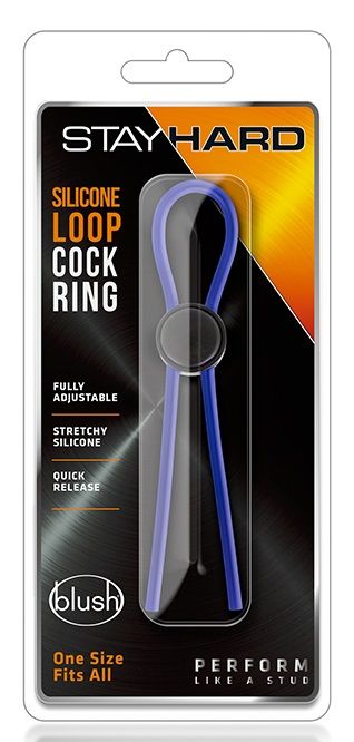 Синее эрекционное лассо Silicone Loop Cock Ring от Intimcat