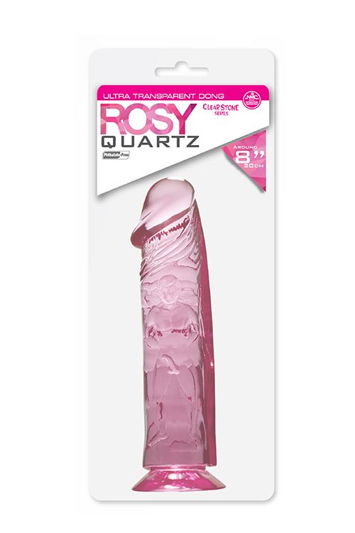 Розовый фаллоимитатор QUARTZ ROSY 8INCH PVC DONG - 20 см. - поливинилхлорид (ПВХ, PVC)