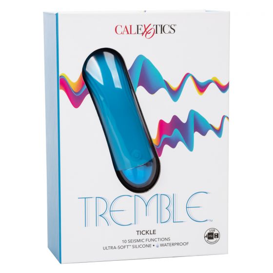 Голубой мини-вибратор Tremble Tickle - 12,75 см. - силикон