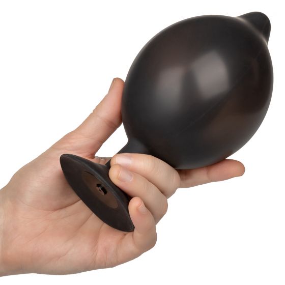 Черная расширяющаяся анальная пробка XL Silicone Inflatable Plug - 16 см. California Exotic Novelties