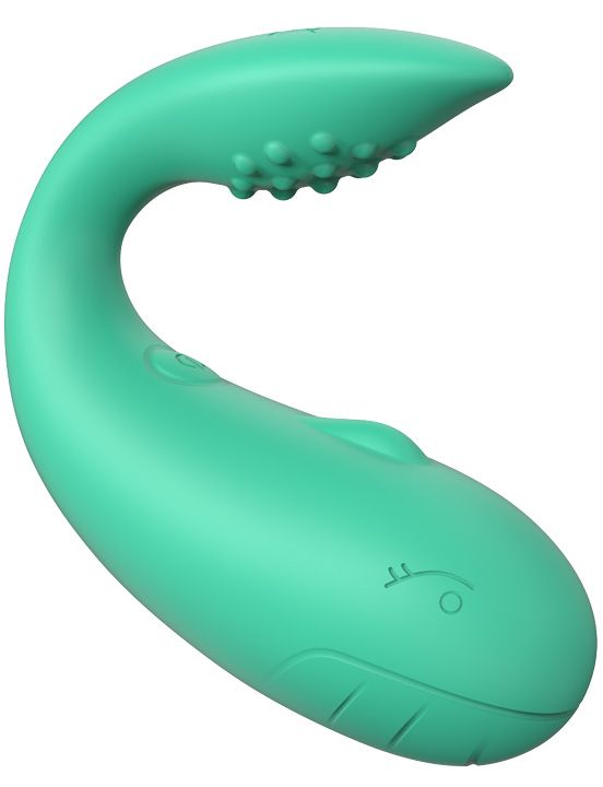 Зеленый стимулятор Whale с управлением через приложение - силикон