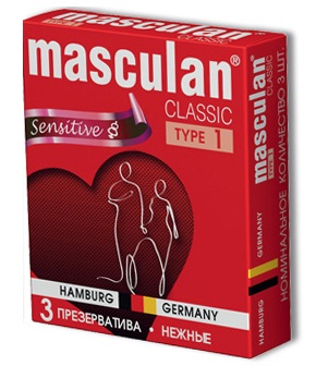 Нежные презервативы Masculan Classic 1 Sensitive - 3 шт.