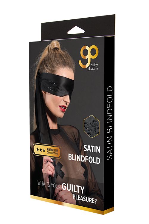 Черная маска-лента на глаза PREMIUM SATIN BLINDFOLD Blush Novelties