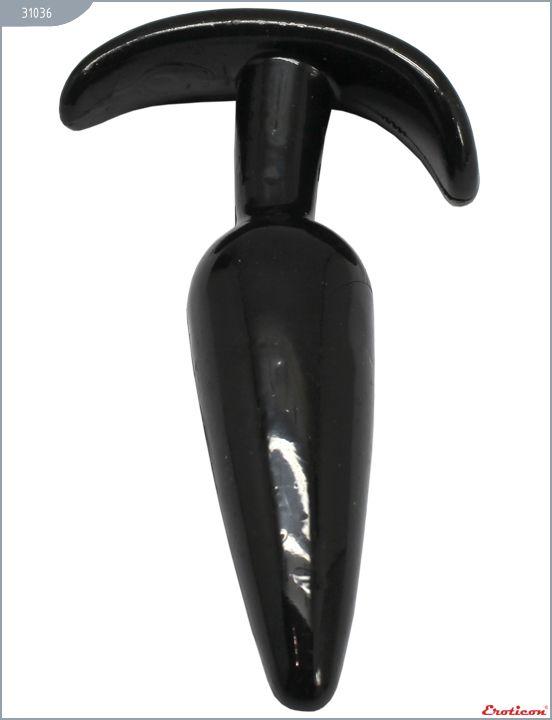 Чёрная анальная пробка для ношения - 12 см. - термопластичный эластомер (TPE)