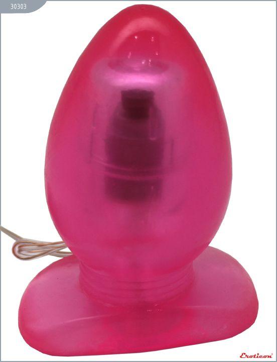 Розовая вибропробка с выносным пультом - 11 см. - поливинилхлорид (ПВХ, PVC)