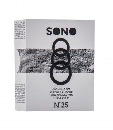 Набор из 3 чёрных эрекционных колец SONO No.25 - силикон