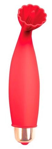 Красный клиторальный стимулятор - 10,5 см.