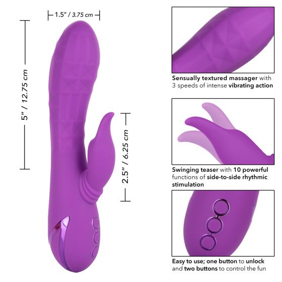 Фиолетовый вибратор-кролик Valley Vamp - 21,5 см. от Intimcat