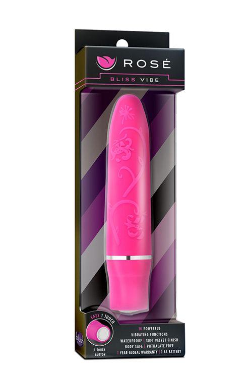 Розовый мини-вибратор Bliss Vibe - 10 см. - анодированный пластик (ABS)