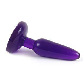 Фиолетовая анальная пробка с присоской - 15 см. Baile
