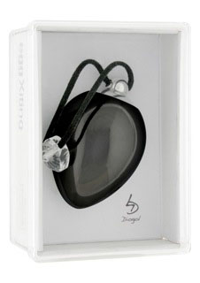 Черное иброяичко с кристаллом Swarovski EggXitting, 3.8 см - металл, натуральная кожа
