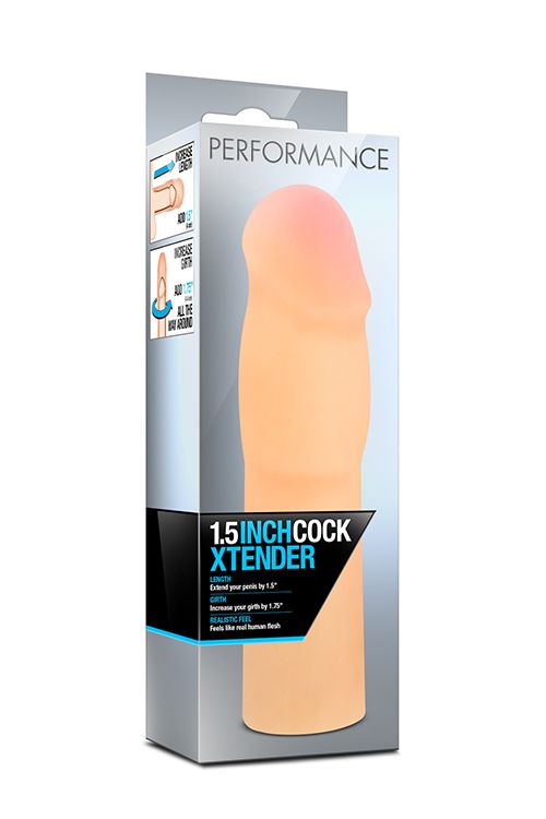 Телесная насадка-удлинитель на пенис PERFORMANCE 1.5INCH COCK XTENDER - 16 см. от Intimcat