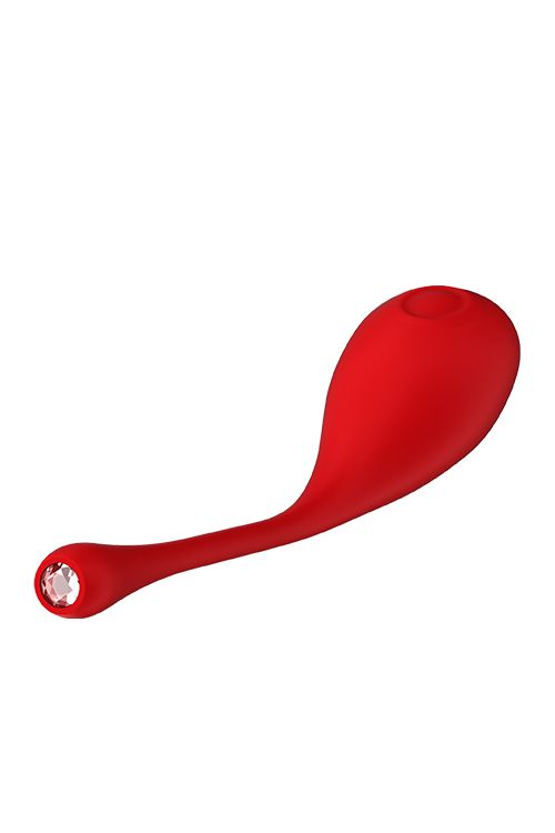 Красный вагинальный шарик METIS на шнурке с кристаллом от Intimcat