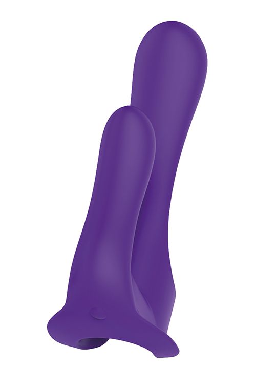 Фиолетовый вибромассажер-насадка N 34 RECHARGEABLE COUPLES VIBE - силикон