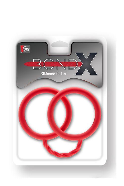 Красные силиконовые наручники BONDX SILICONE CUFFS - силикон
