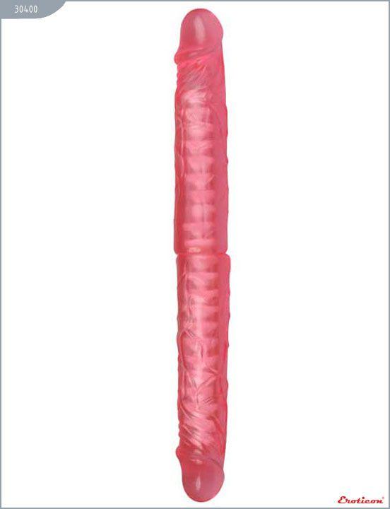 Розовый фаллоимитатор с хребтом - 36 см. Eroticon